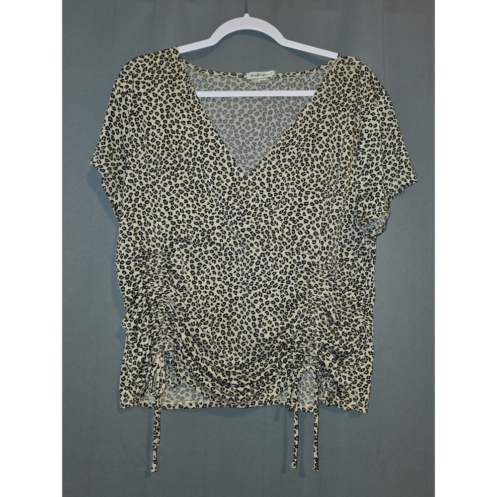 Derek Heart Womens Leopard Wrap Front‎ Cinched Top Size 2X
